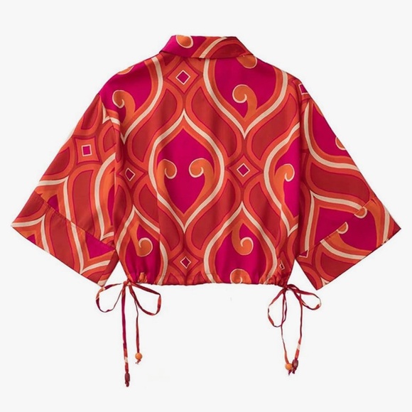 NWT Retro Summer Spring Zara Print Top - Picture 4 of 14